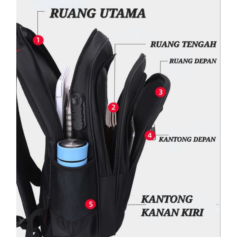 BESTPROMO POLO GEM tas ransel kerja laptop original 100% import 16 inch / POLO GIVES ransel laptop