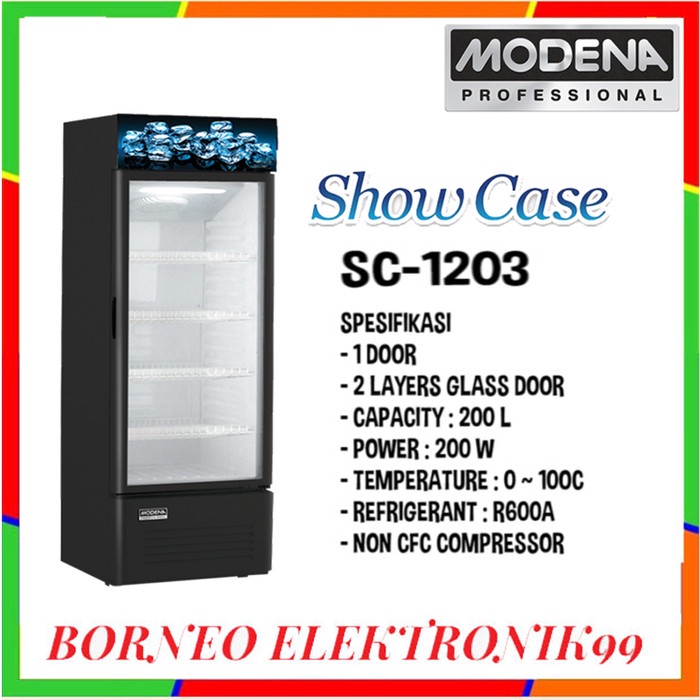 SHOWCASE COOLER MODENA SC-1203 4 RAK 200 LITER