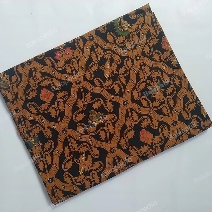 Kain Jarik Batik Sogan Solo Colet Warna Sido Luhur Latar Ireng