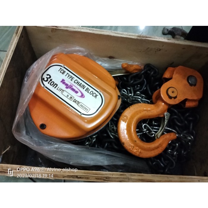 CHAIN BLOCK 3 TON 5 METER TAKEL 3 TON 5 METER TENJIMA JAPAN - Bev