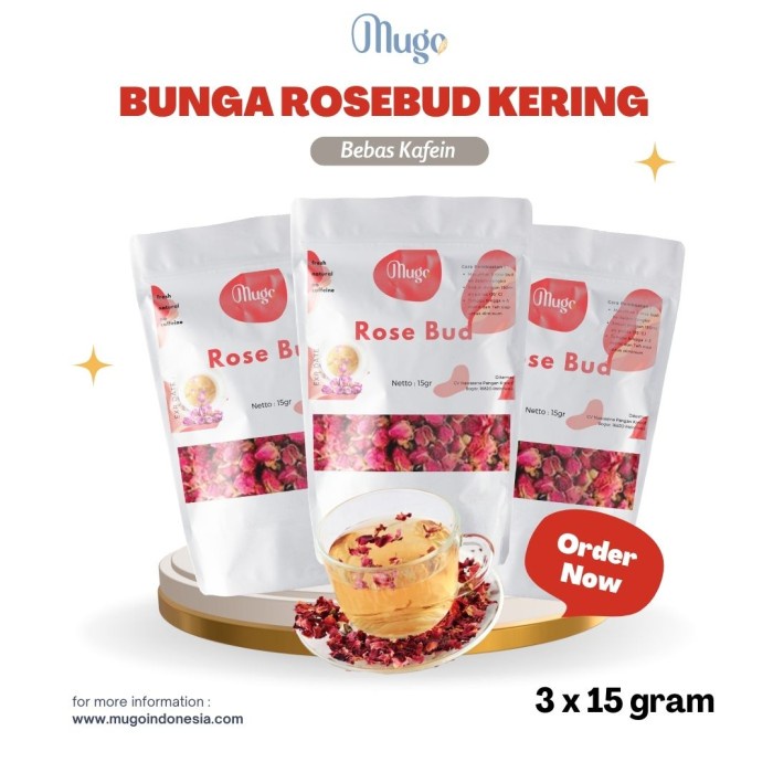 

Paket 3pcs Teh Bunga Mawar Kering Rose Bud Tisane 15 Gram