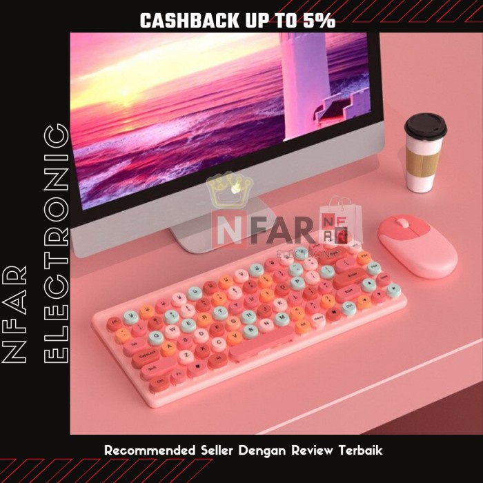 Keyboard Set Mouse Wireless 2.4ghz Keyboard Mouse Bundling Cute Pink