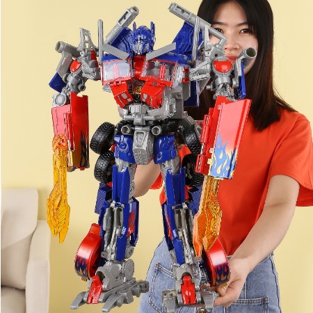 Mainan Robot Transformers Super Jumbo Optimus Prime dan Bumblebee 55CM