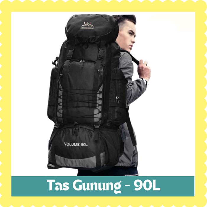 Tas Gunung Carrier Bag Travel Ransel Backpack Waterproof 90L