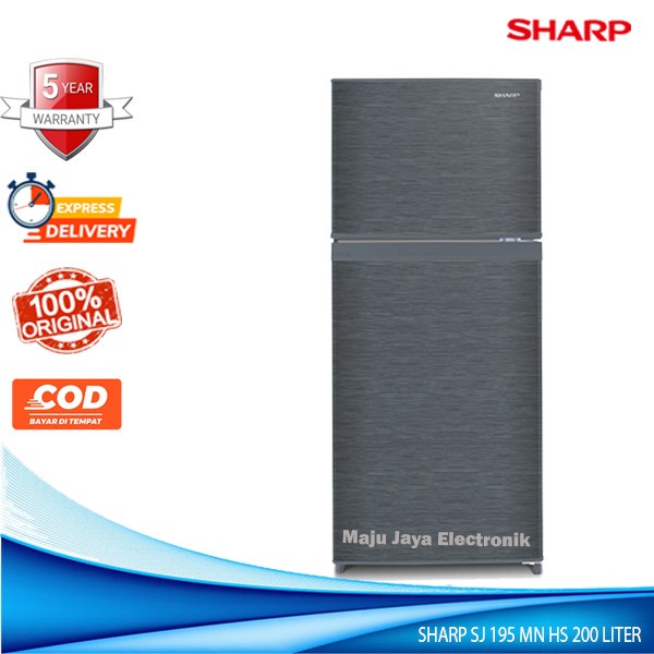 Terbaru Kulkas 2 Pintu Sharp Sj 195 Mn Hs 200 Liter Low Watt Tanpa Bunga Es