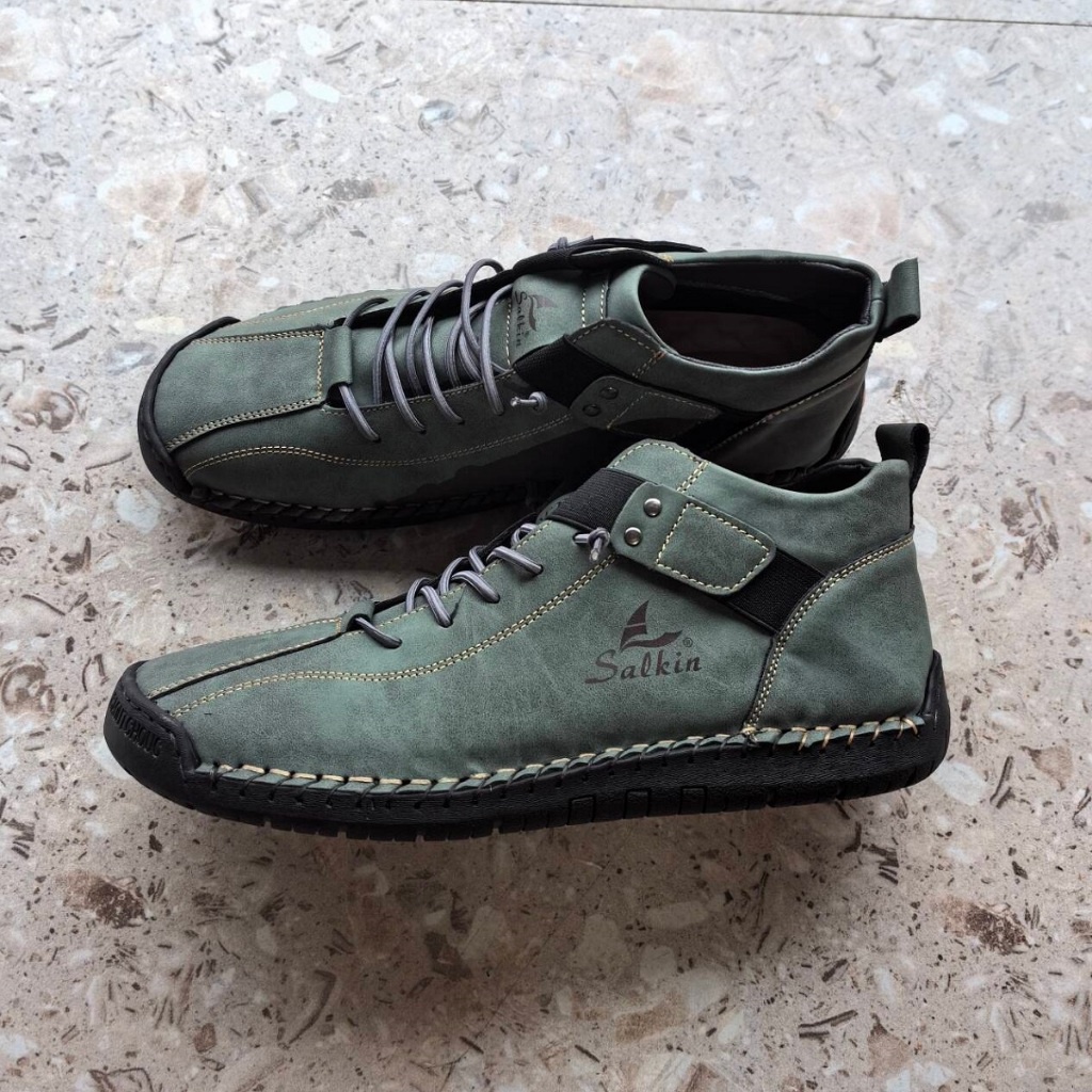 Murah Klasik Fashion Import Kulit Original Sepatu Boots Pria Keren High Cut Martin Boots Murah Kerja