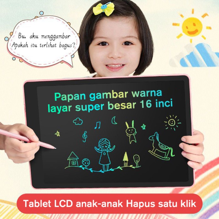 LCD Drawing Writing Tablet 16 inch Papan Tulis Anak Board writing Pad
