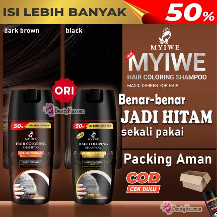 Blackening Shampoo Original Penghitam Rambut My Iwe Sampo Anti Uban Bpom