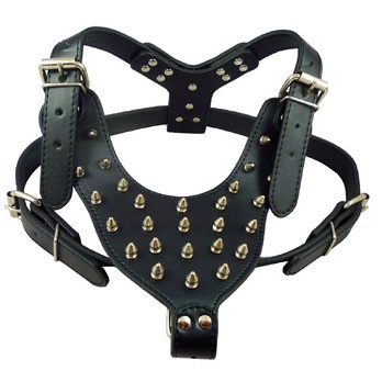 Black Spiked PU Leather Pet Dog Harness Dog Chest Belt Pet Accessory