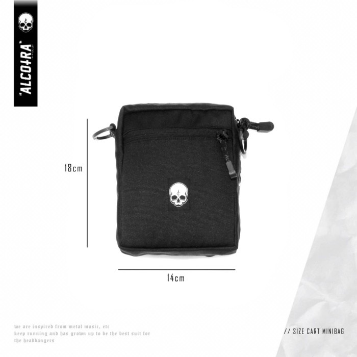 Mbs Skull Black // Tas Slingbag Kecil Alcotra // Tas Bahu Alcotra New