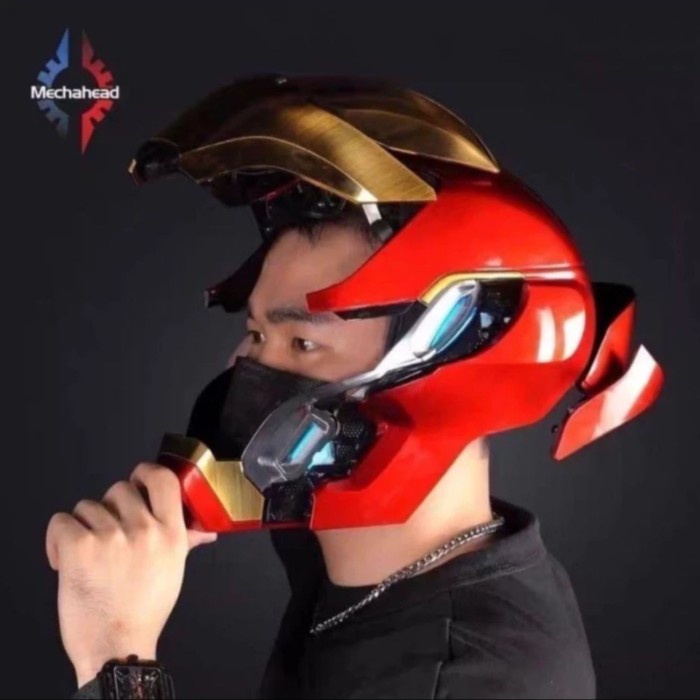 Mecha Head Iron Man Helmet Mark L Lifesize 1:1 Ready Stock / Mechahead Ironman Helem Mark 50 MISB
