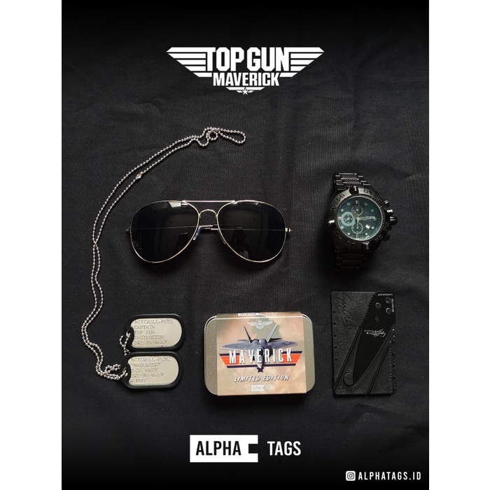 Kalung Dog Tag Maverick Top Gun Edition / Kalung Tentara / Dogtags