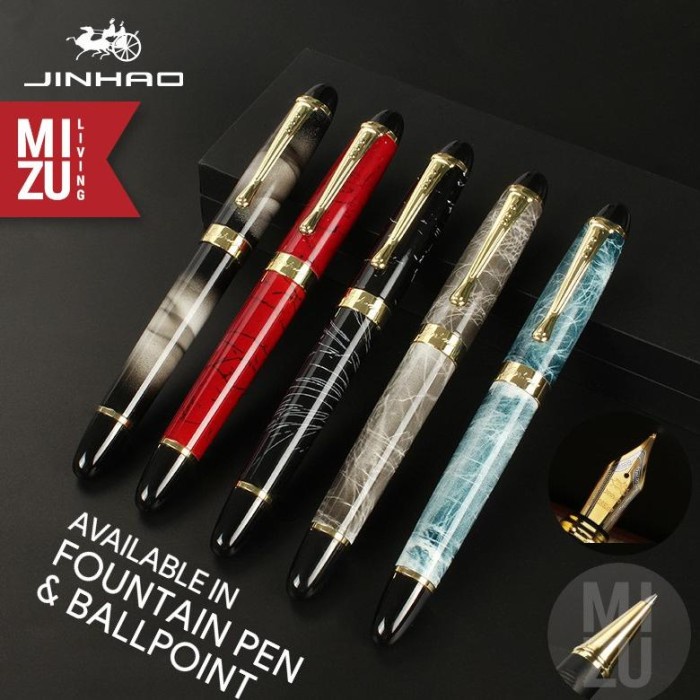 

JINHAO X450 Roller Ballpoint & Fountain Pen 18K Gold-Plated Stainless Kode 849