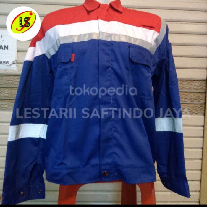 BAJU SAFETY CUSTOM BORDIR PERTAMINA DEPAN BELAKANG / WEARPACK