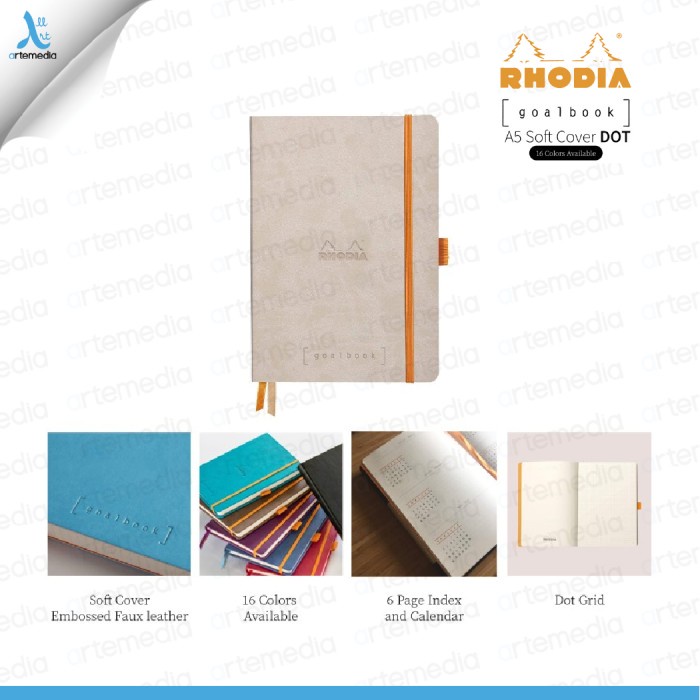 

Buku Catatan Rhodia A5 Dot Grid Softcover Goalbook Notebook