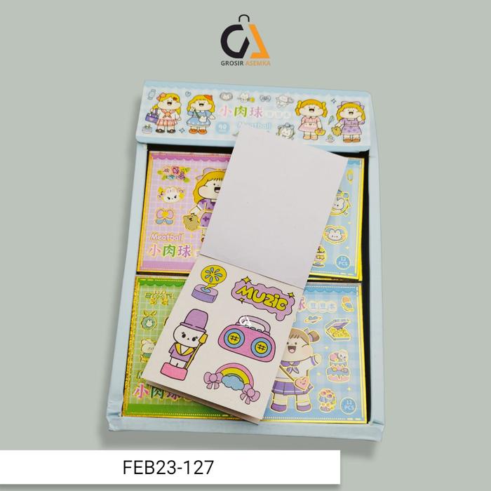 

(PAKET 1 BOX ISI 40 BUKU) Stiker Notebook Mini Aesthetic Motif Sanrio Viral Buku Sticker Book Note