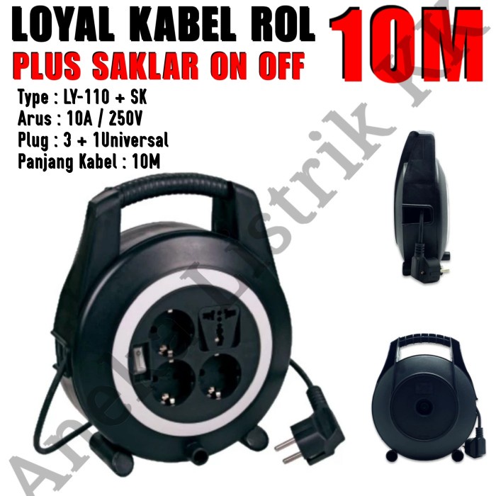 Loyal Ly110+Sk Kabel Rol 10M Full Plus Saklar On Off Ly 110 + Sk Ly110
