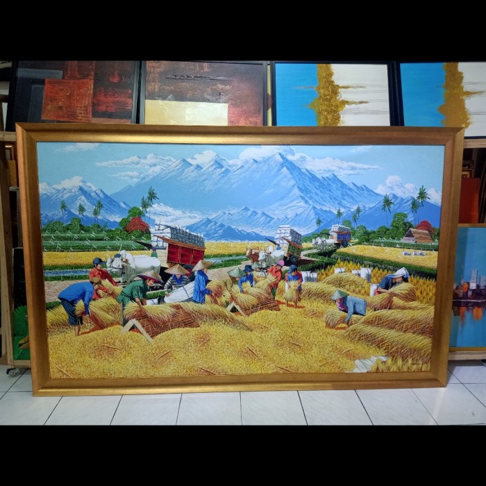 Lukisan Panen Raya Padi Jawa Bersertifikat