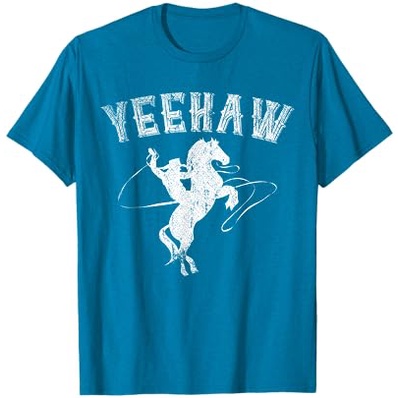 Kaos Lucu Western Hadiah Berkuda, Menunggang Banteng, Rodeo, Yeehaw Cowboy |39eOFxqO|