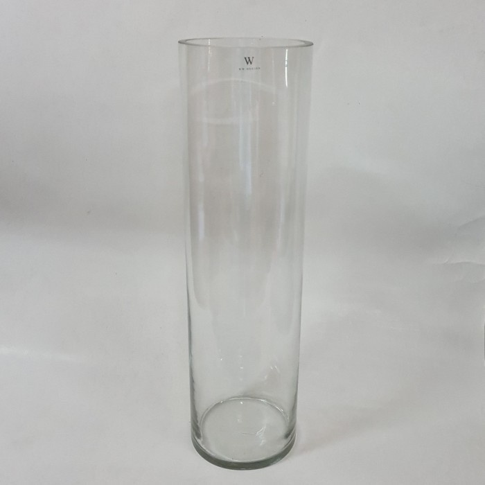 Vas bunga bulat kaca tabung Bamboo D tinggi 50 cm