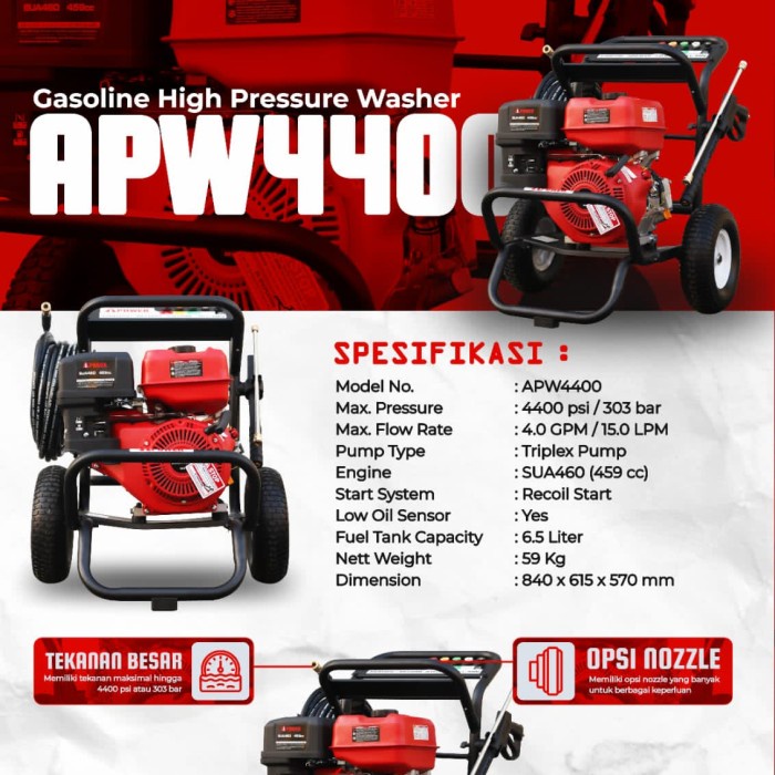 Netanya Jet Cleaner High Pressure Washer 300 Bar Aipower Apw4400 / Apw 4400