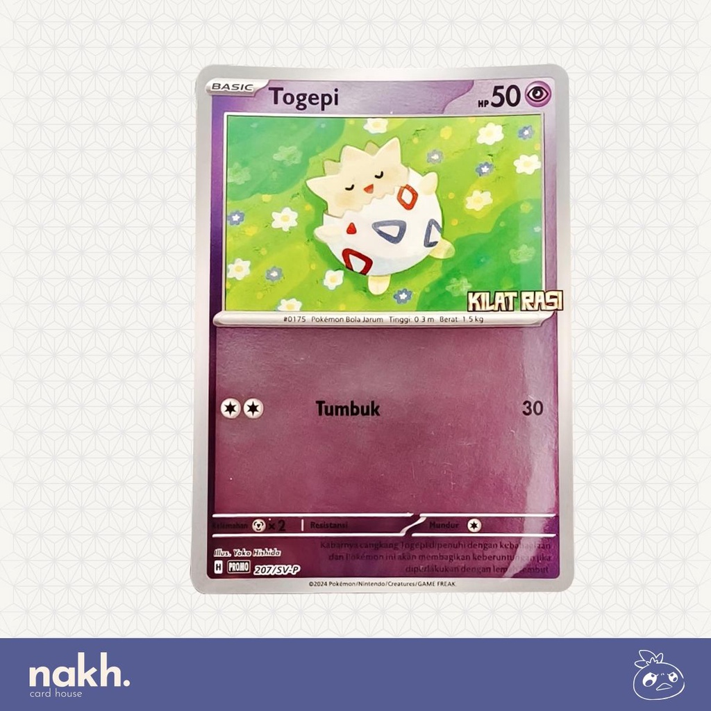 Kartu Pokemon TCG Indonesia Promo Kilat rasi Indomaret Togepi