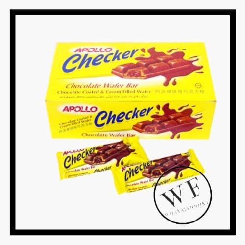 

Apollo Checker/ Chocolate Wafer Bar/ Biskuit Berlapis Coklat dan Cream