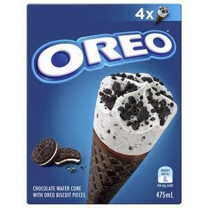 Oreo wafer cone 475ml chocolate wafer cone with oreo biscuit pieces