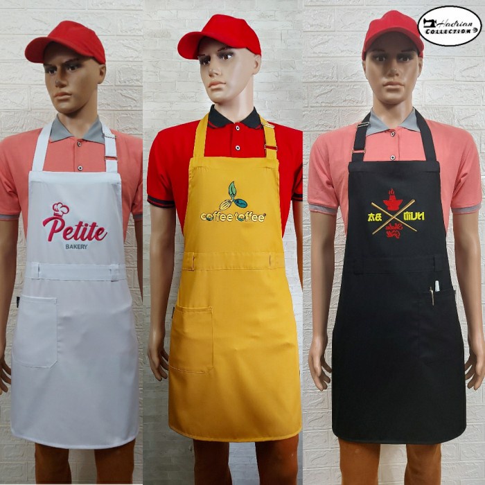 BISA GRAB Celemek apron Cuztom bordir logo