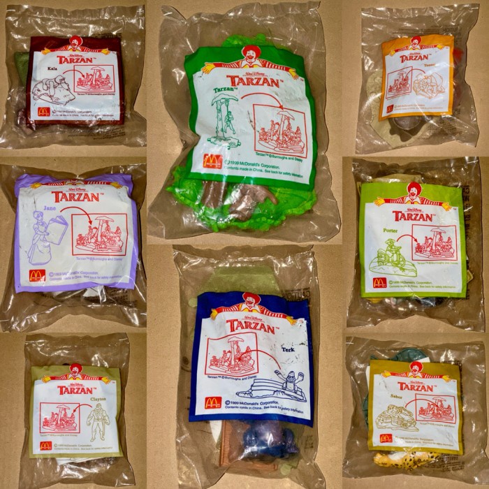 Complete Set - Disney Tarzan (1999) McDonald's Happy Meal Toys