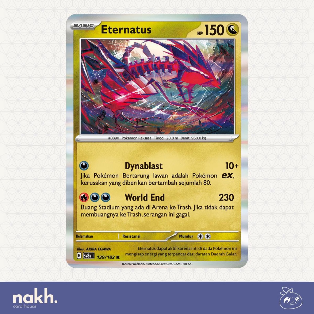 Kartu Pokemon TCG Indonesia kilat rasi sv8s 139/182 Eternatus