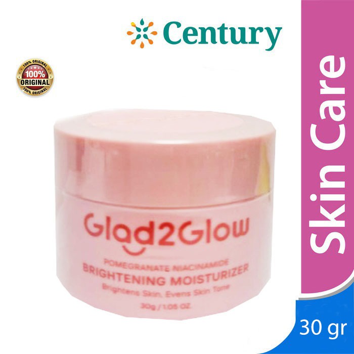 Glad2Glow Pomegranate 5% Niacinamide Brightening Moisturizer 30gr / Pelembab Wajah