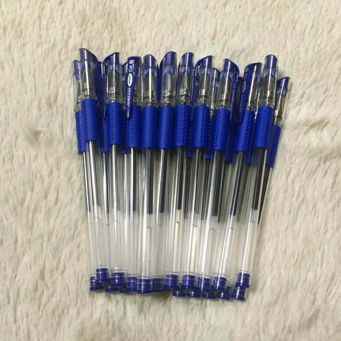 

Pulpen Gel Pen Pena Kantor Sekolah Bisa Refill Alat Tulis Hitam Biru