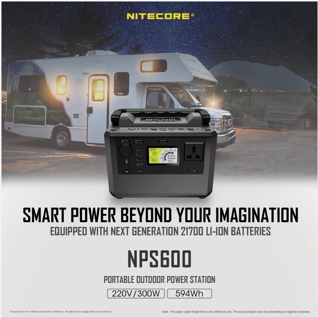 PORTABLE OUTDOOR POWER STATION NITECORE NPS 600
