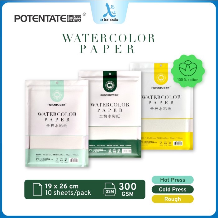 

Kertas Cat Air Potentate Cotton 19X26Cm Watercolor Paper Sheet Set