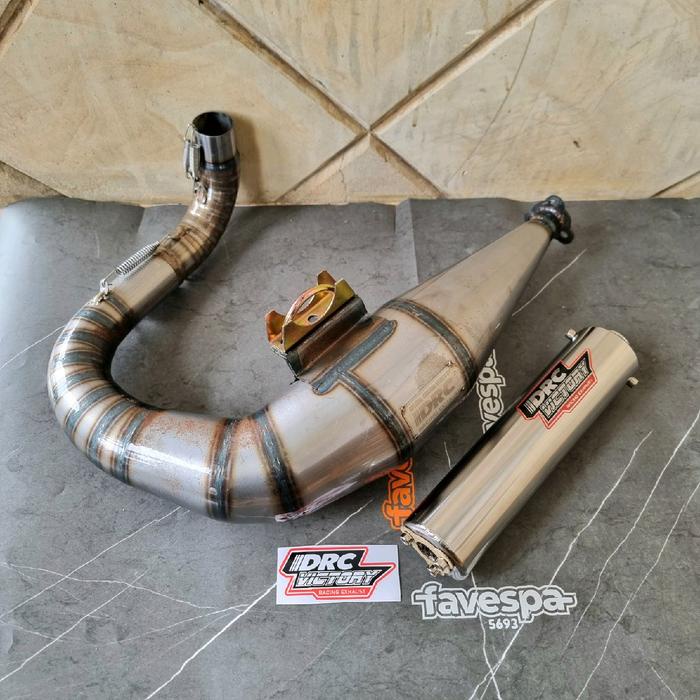 Knalpot Racing Vespa Drc Victory Buang Kiri Galvanis