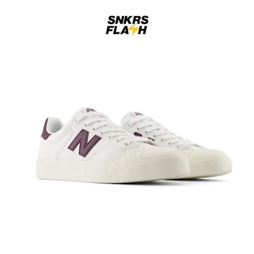 NEW BALANCE Bb 100 White Burgundy Sepatu Sneakers Unisex - BB100VTA - Size 37