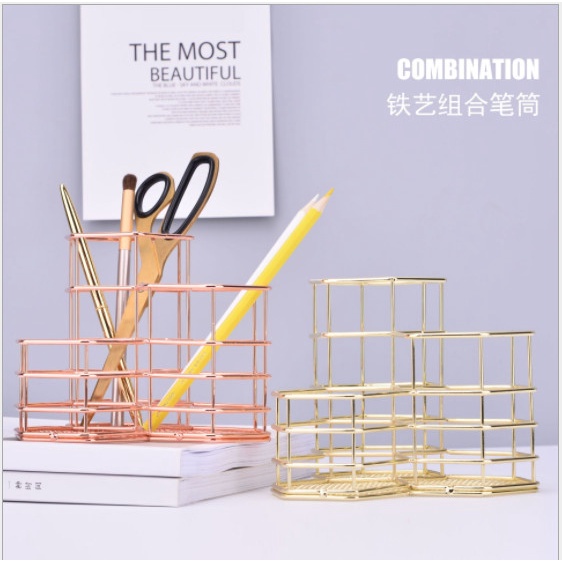 

PROMO! tempat alat tulis pen stand organizer stationary kuas makeup atk besi