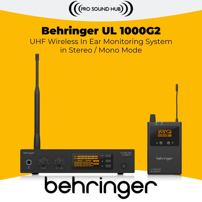 Behringer UL 1000G2 Wireless In Ear Monitor IEM Nirkabel UHF Monitoring Panggung Stage Headphone
