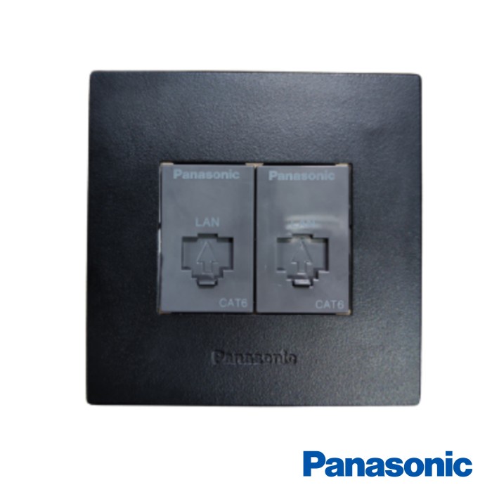 PANASONIC Outlet Data LAN CAT6 Hitam Double WEJ24886H