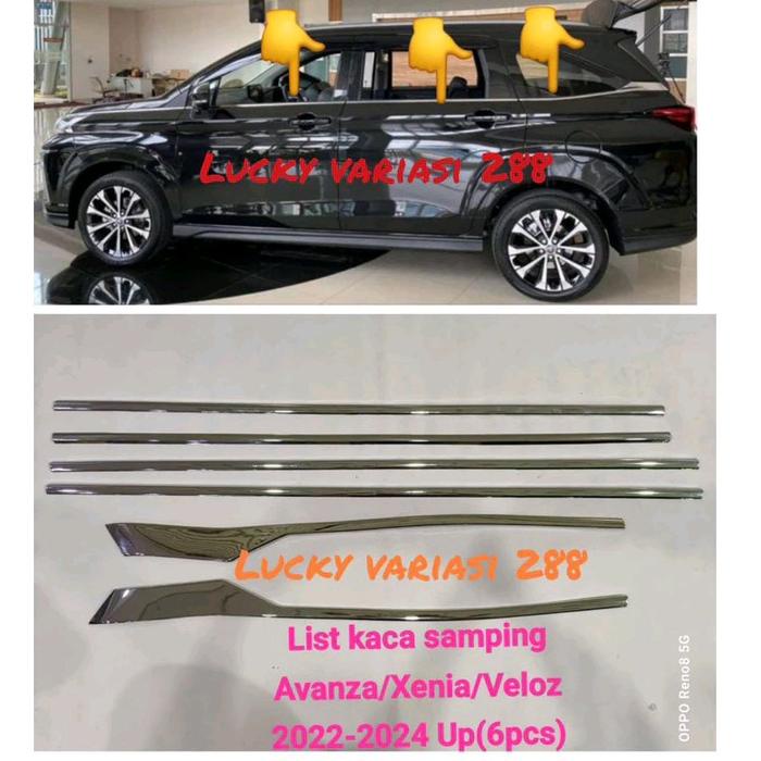 Ready List Kaca Samping chrome & List lis Kaca Belakang AVANZA XENIA VELOZ 2022 2023 2024 Up Window