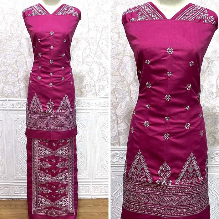 TERBARU Bahan Baju Kurung Bordir Motif Songket Melayu/Bahan Baloteli/Motif Bordir Songket Melayu