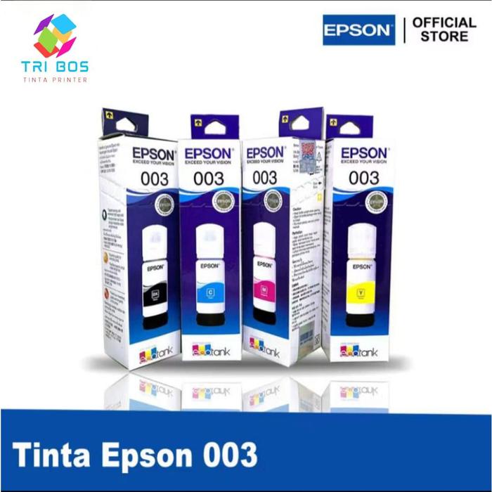

1 SET 4 PCS Tinta Epson 003 For Printer L3110 L13150 L1110 L5190 Ori Black Yellow Cyan Magenta