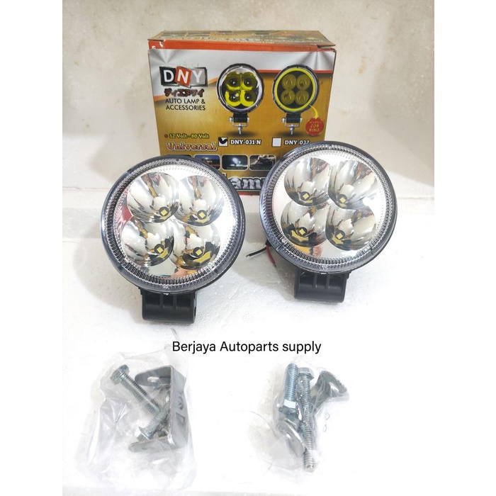 Lampu Kabut Foglamp BULAT Cob Ring Universal 12V-24V Motor Mobil Truk 1 SET