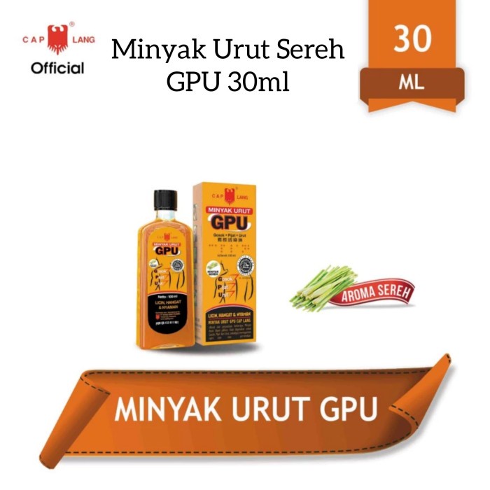 READY MINYAK URUT GPU 30ml 60ml Minyak Aroma Sereh Grosir Lusin