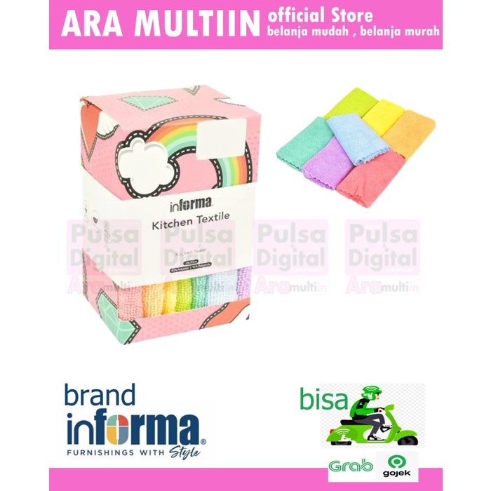 INFORMA - LAP DAPUR - KITCHEN TOWEL RAINBOW WINGS SET OF 7