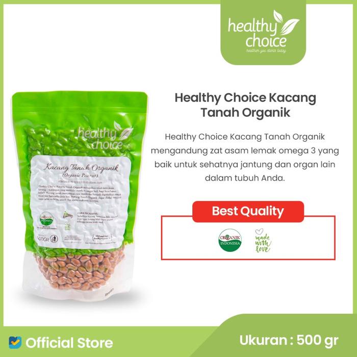 

terbaru !!! healthy choice kacang tanah organik 500gr ready