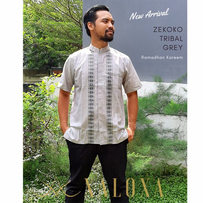 TERBARU Xaloxa Zekoko Tribal Pakaian Muslim Atasan Pria