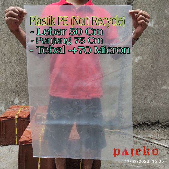 TERBATAS Kantong Plastik PE Bening 50 x 75 Cm Tebal 70 Micron , Plastik Bening