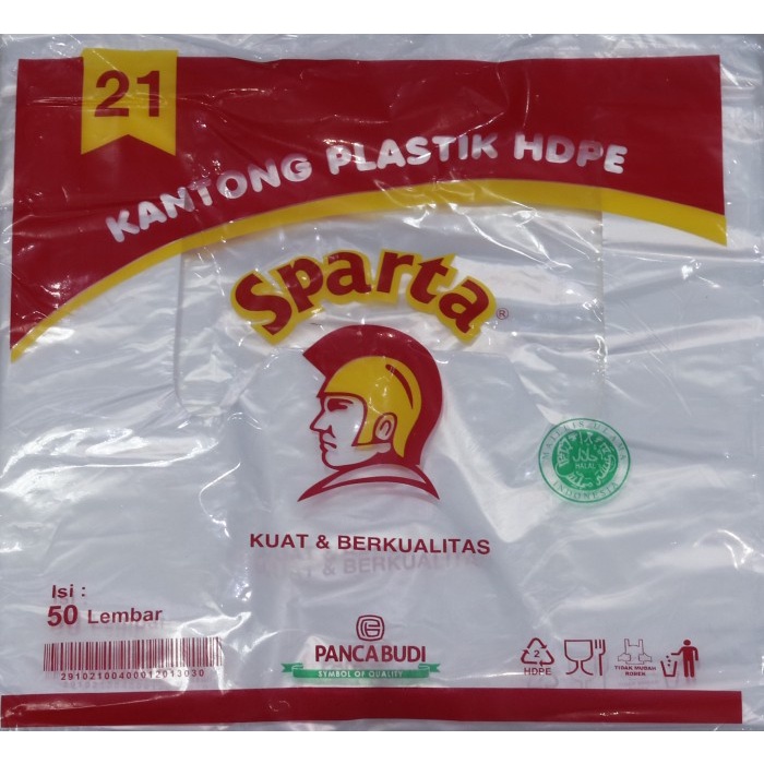 PROMO Kantong Plastik/Kresek Bening HDPE Merk SPARTA Uk 21 isi 50pcs